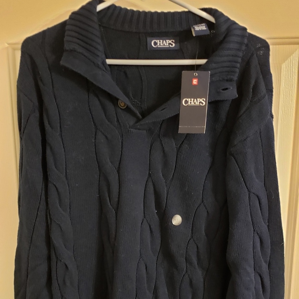 NWT Chaps men's navy sweater XL